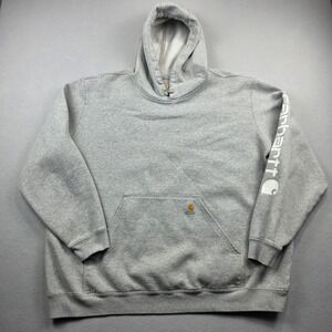 Carhartt Mens K288-HGY Original Fit Sleeve Logo Hoodie Heather Gray 2XL